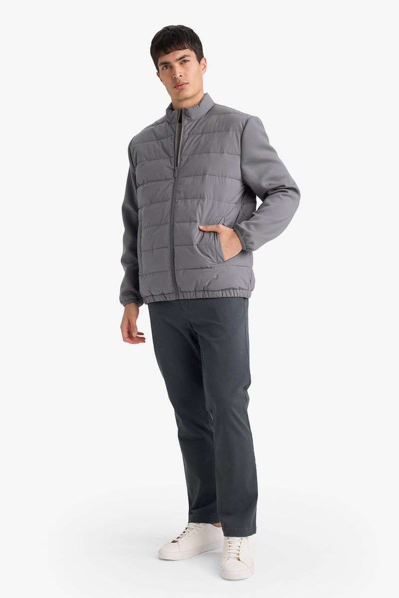 DeFacto Grey Man Slim Fit Lined Waterproof Jacket Casual - Image 2